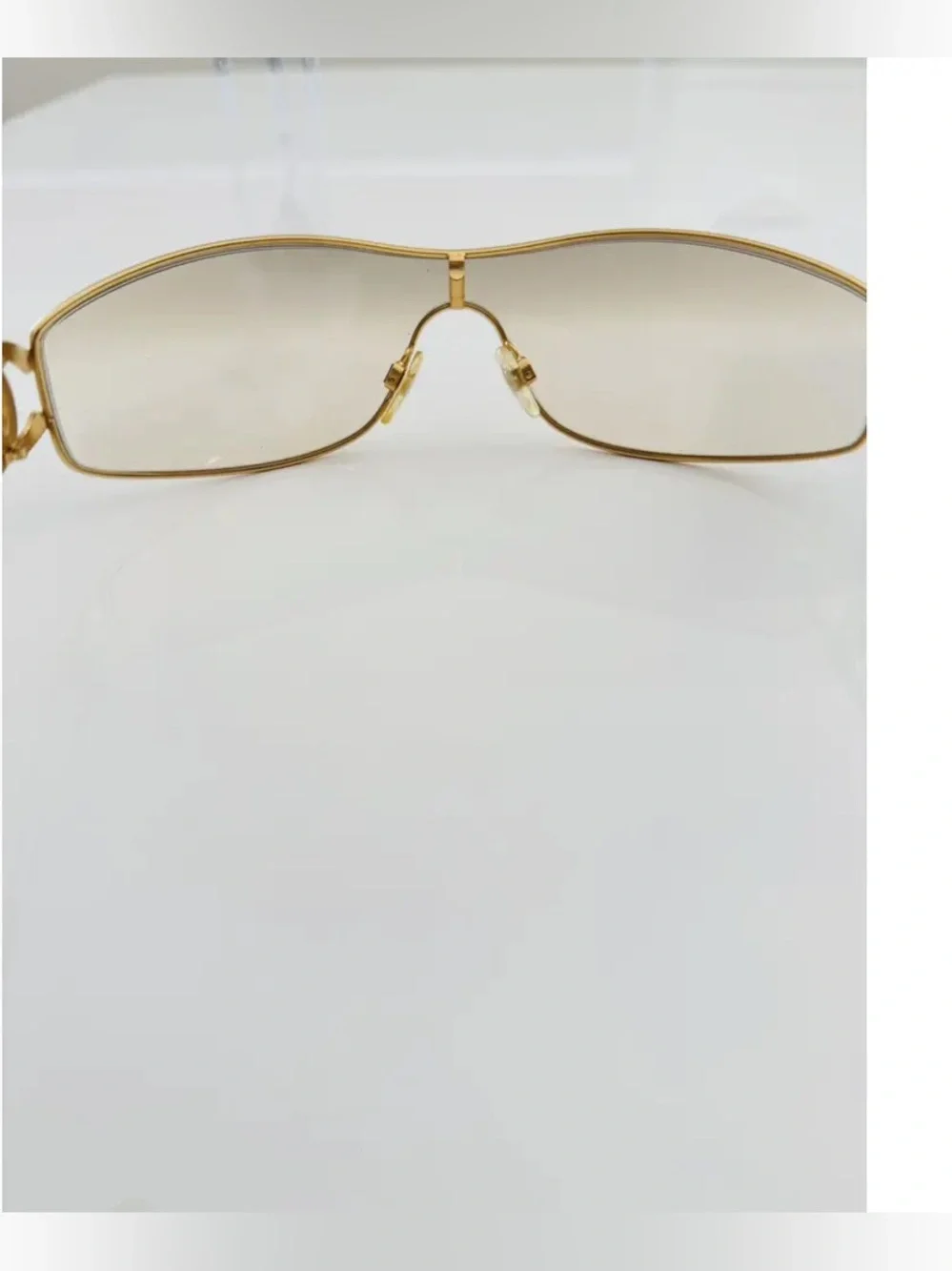 Chanel Vintage 💫Gold-Tone CC Logo Rimless Sunglasses - Gold